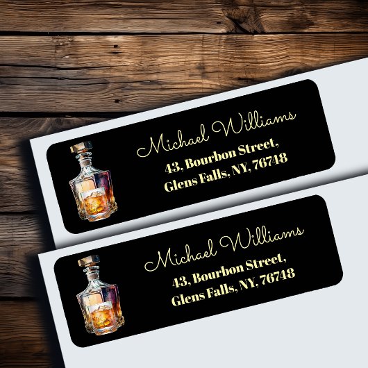Whiskey Bottle Glass Return Address