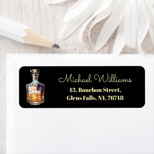 Whiskey Bottle Glass Return Address (Insitu)