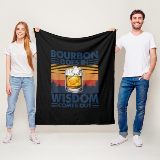 Whiskey Bourbon geht in Weisheit hervor Fleecedecke (Beispiel)