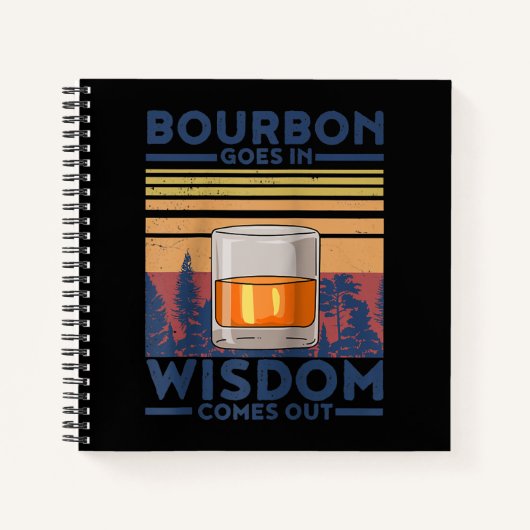 Whiskey Bourbon geht in Weisheit hervor Notizblock (Vorderseite)