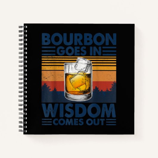 Whiskey Bourbon geht in Weisheit hervor Notizblock (Vorderseite)