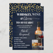 Whiskey & Cheers Adult Birthday Party Einladung (Vorne/Hinten)