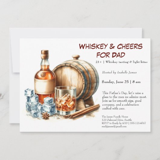 Whiskey & Cheers - Editable Vatertag Einladung (Vorderseite)