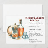 Whiskey & Cheers - Editable Vatertag Einladung (Vorne/Hinten)