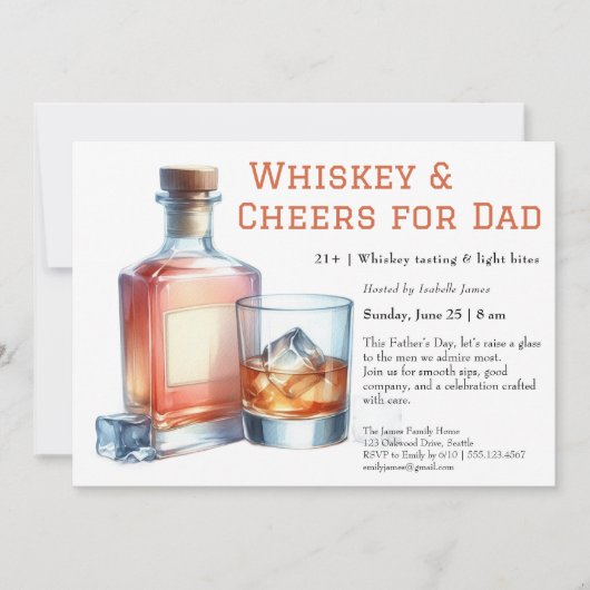 Whiskey & Cheers - Editable Vatertag Einladung (Vorderseite)