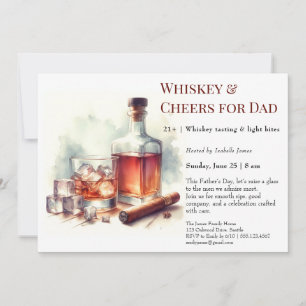Whiskey & Cheers – Editierbare Einladung zum Vater