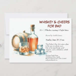 Whiskey & Cheers – Editierbare Vater-Tag-  Einladung