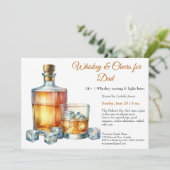 Whiskey & Cheers for Vater - Vatertag Einladung (Stehend Vorderseite)