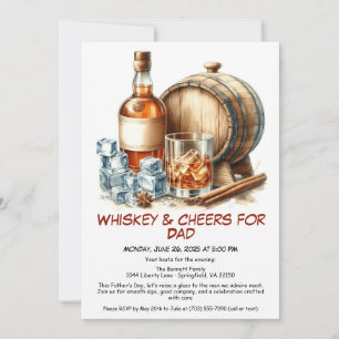 Whiskey & Cheers für Dad – Vatertags-Einladung Einladung