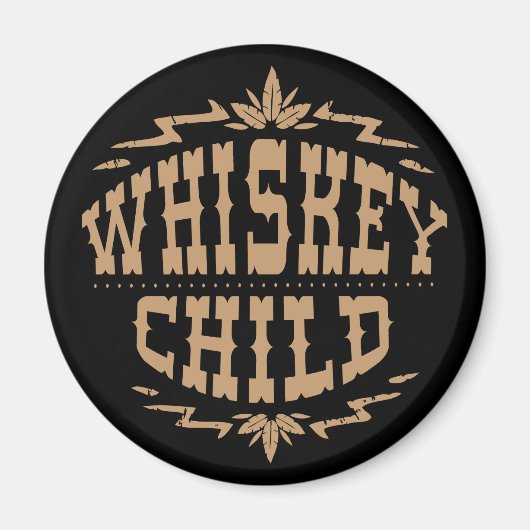 WHISKEY CHILD - Schwarzes Magnet mit Herbsternte L (Vorne)