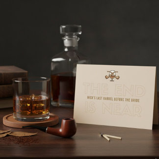 Whiskey & Cigar Groom Bachelor Party Invite Einladung