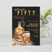 Whiskey Cigar Magazine Cover Geburtstagsparty Einladung (Stehend Vorderseite)