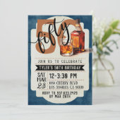Whiskey & Cigars 50. Geburtstag Einladung (Stehend Vorderseite)