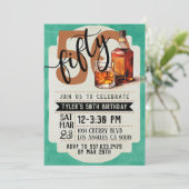 Whiskey & Cigars 50. Geburtstag Einladung (Stehend Vorderseite)