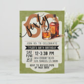 Whiskey & Cigars 60. Geburtstag Einladung (Stehend Vorderseite)