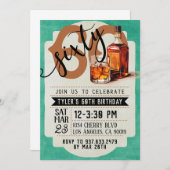 Whiskey & Cigars 60. Geburtstag Einladung (Vorne/Hinten)