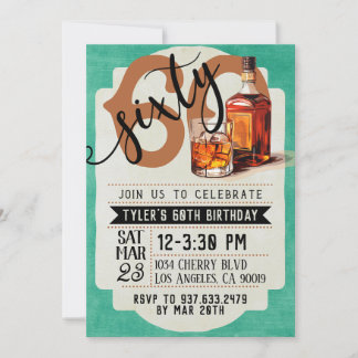 Whiskey & Cigars 60. Geburtstag Einladung