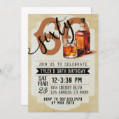 Whiskey & Cigars 60. Geburtstag Einladung (Vorne/Hinten)