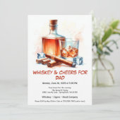 Whiskey & Cigars - Bearbeitbarer Tag des Vaters Einladung (Stehend Vorderseite)