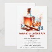 Whiskey & Cigars - Bearbeitbarer Tag des Vaters Einladung (Vorne/Hinten)