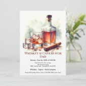 Whiskey & Cigars - Bearbeitbarer Tag des Vaters Einladung (Stehend Vorderseite)