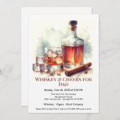 Whiskey & Cigars - Bearbeitbarer Tag des Vaters Einladung (Vorne/Hinten)