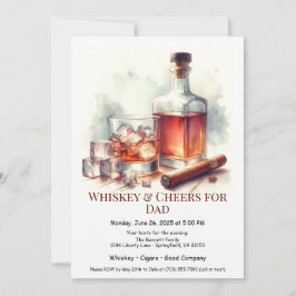 Whiskey & Cigars - Bearbeitbarer Tag des Vaters Einladung