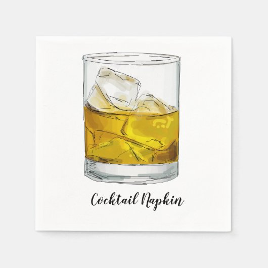 Whiskey Cocktail Napkin Serviette (Vorderseite)