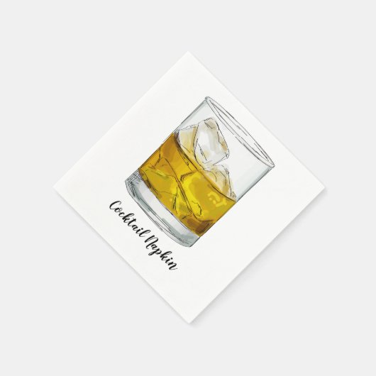 Whiskey Cocktail Napkin Serviette (Ecke)