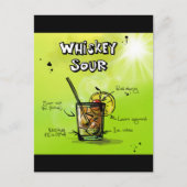 Whiskey Cocktail Rezept Postkarte (Vorderseite)