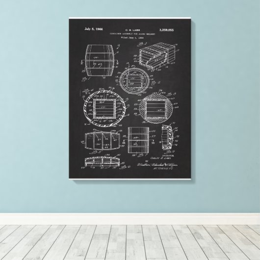 Whiskey-Container 1966 Leinwanddruck (Insitu (Holzboden))