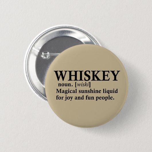 Whiskey Definition lustige Alkohol Redewendungen G Button (Vorne & Hinten)