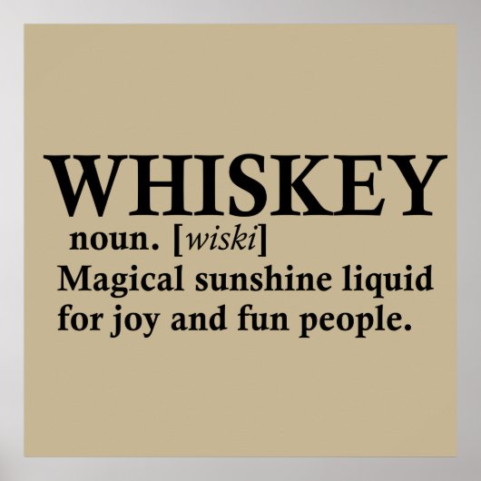 Whiskey Definition Whisky lustige Zitate Poster (Vorne)