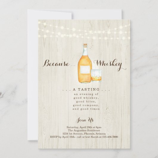 Whiskey-Degustations-Party Einladung (Vorderseite)