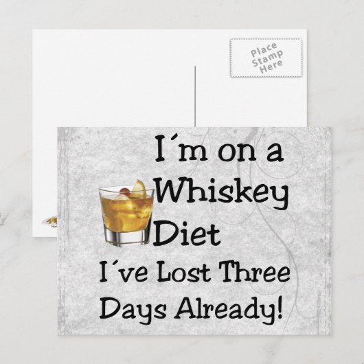 Whiskey-Diät Postkarte (Vorne/Hinten)