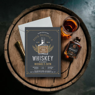 Whiskey Dining Aged to Perfection 50. Geburtstag Einladung
