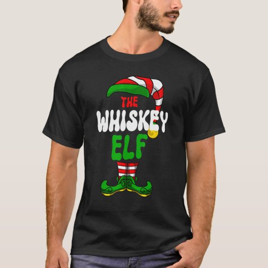Whiskey Elf Pajama Matching Group Weihnachtsfeiert T-Shirt (Vorderseite)