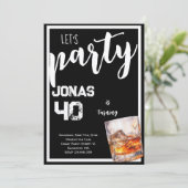 Whiskey Erwachsene Geburtstagsfeier Einladung (Stehend Vorderseite)