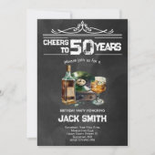 Whiskey Erwachsene Geburtstagsfeier Einladung (Vorderseite)