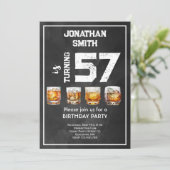 Whiskey-Feier Geburtstagsfeier Einladung (Stehend Vorderseite)