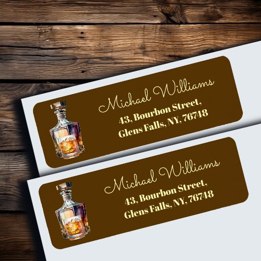 Whiskey-Flasche Glas Rücksendeadresse