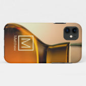 Whiskey-Flasche mit Monogramm und Name Case-Mate iPhone Hülle (Rückseite (Horizontal))
