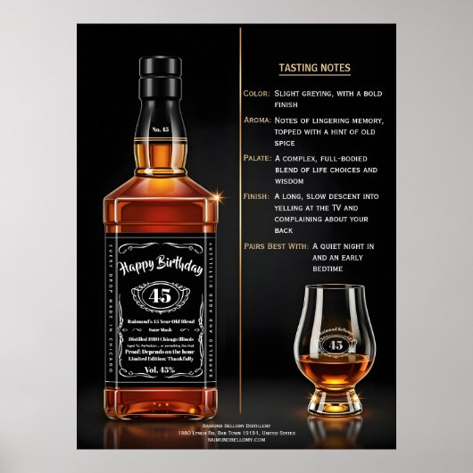 Whiskey-Flasche zum perfekten Geburtstag Poster (Vorne)