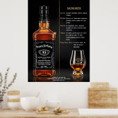 Whiskey-Flasche zum perfekten Geburtstag Poster (Küche)