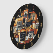 Whiskey Fltles Pattern Große Wanduhr (Winkel)