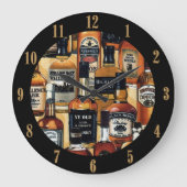 Whiskey Fltles Pattern Große Wanduhr (Vorderseite)