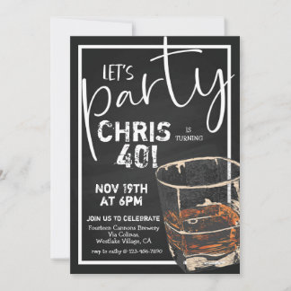 Whiskey Geburtstag, Erwachsene Geburtstag Einladung