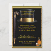 Whiskey Gentlemen Elegant Gold Black Birthday Einladung (Rückseite)