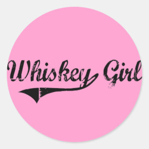 Whiskey Girl Runder Aufkleber