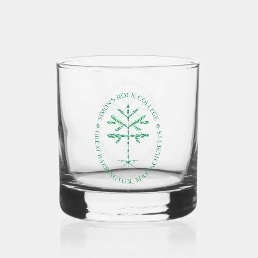 Whiskey Glass mit dem Simon's Rock Siegel in Green Whiskyglas (Vorderseite)